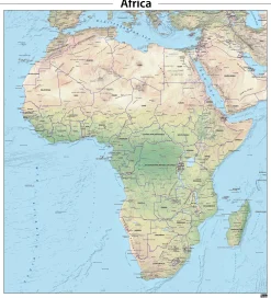 Afrika natuurkundige kaart 628