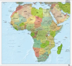 Afrika staatkundig met reliëf 1294