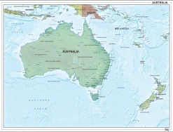 Australië staatkundig met reliëf 1314
