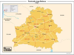 Belarus 3-cijferige postcodekaart 71