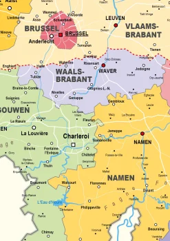 België Kaart Staatkundig 1449