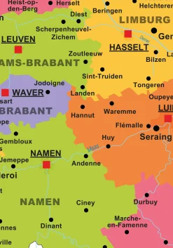 België kaart Staatkundig 1321
