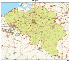 België kaart Staatkundig 344