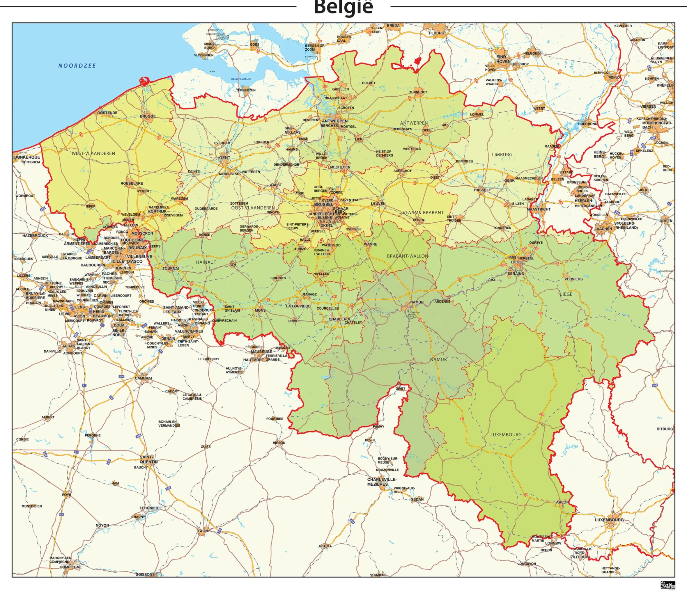 België kaart Staatkundig 346
