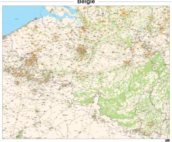 België kaart Topografisch 301
