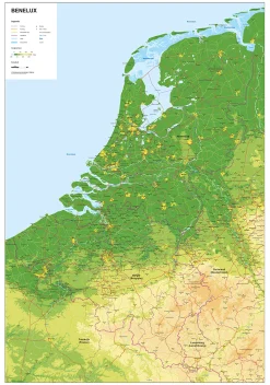 Benelux Kaart Natuurkundig 1813