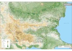 Bulgarije Kaart Natuurkundig 1533