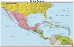Centraal Amerika reliëf kaart 629