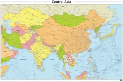 Centraal Azië staatkundige kaart 642