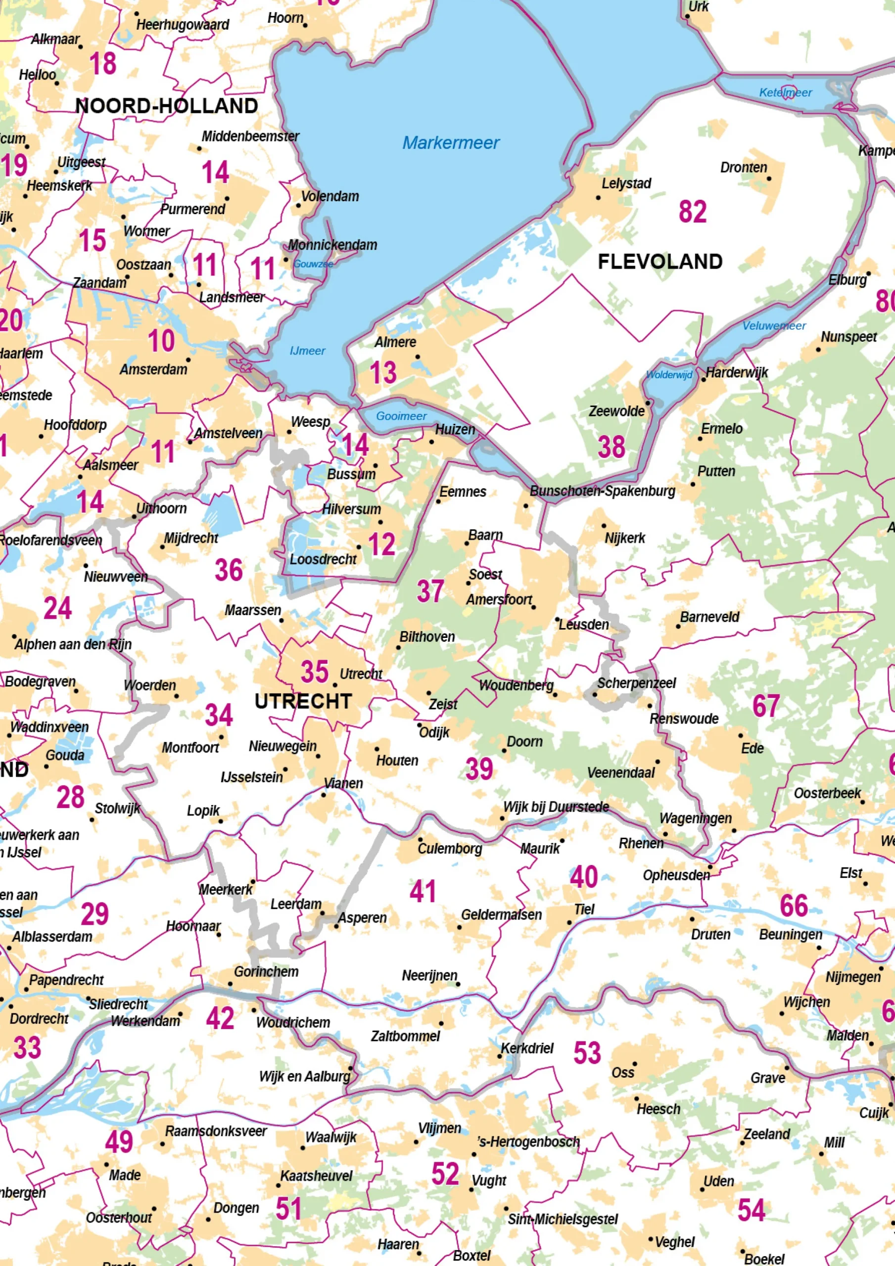 2-cijferige Postcodekaart Nederland 272