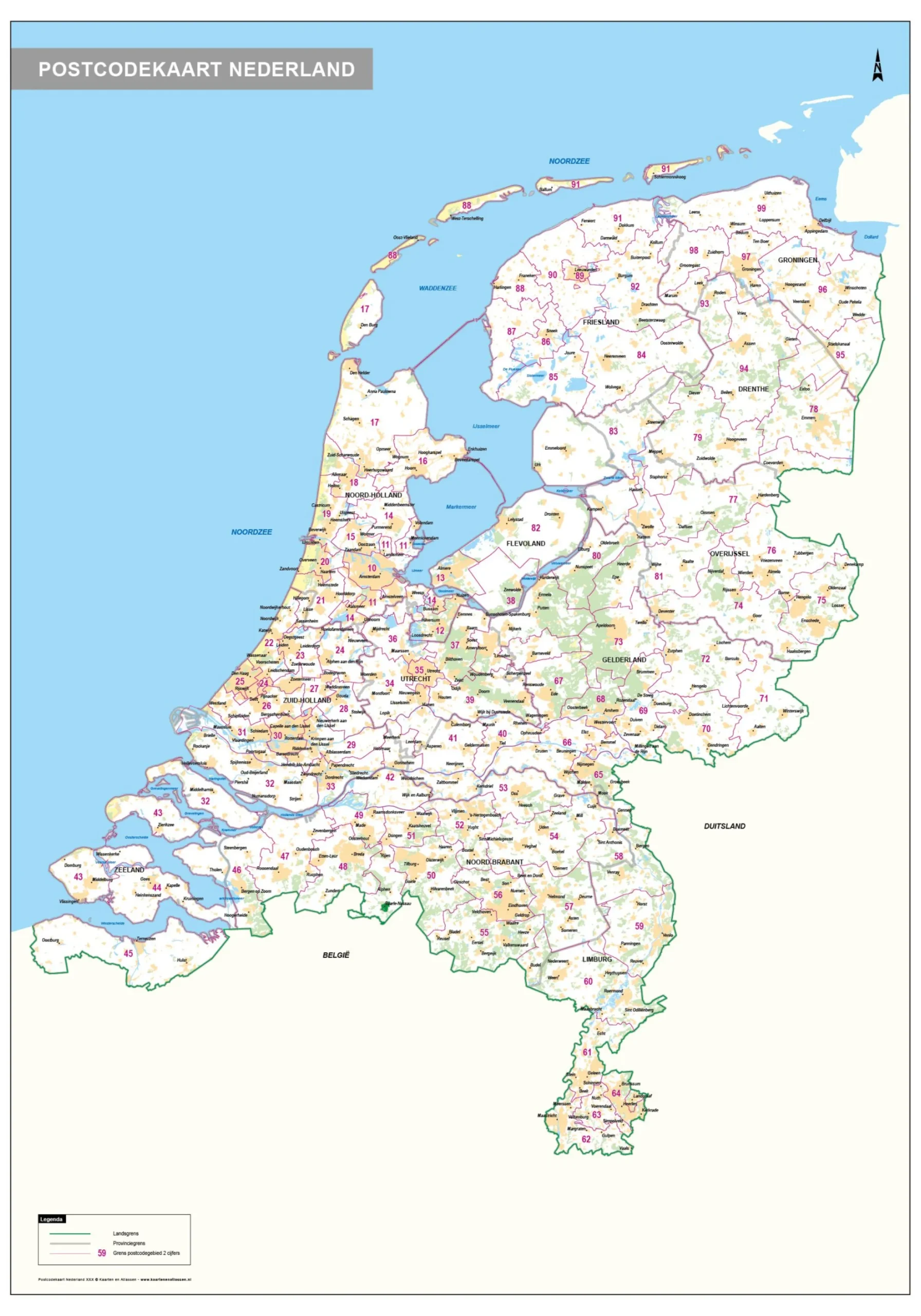 2-cijferige Postcodekaart Nederland 272