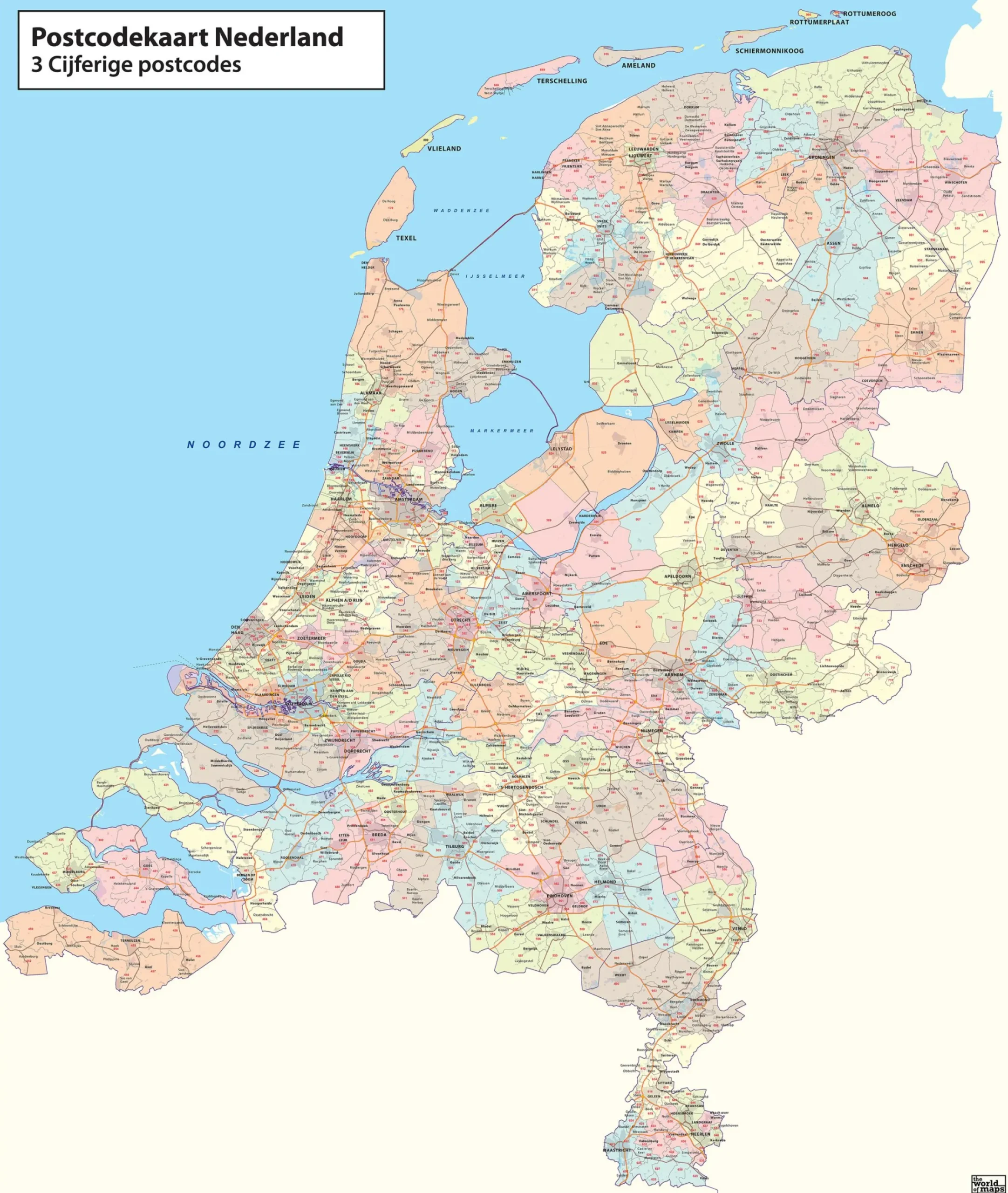3-cijferige Postcodekaart Nederland 273