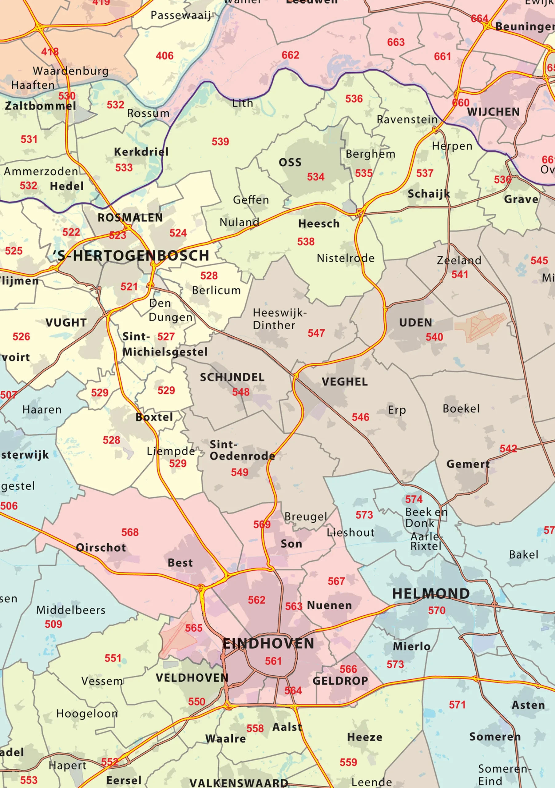 3-cijferige Postcodekaart Nederland 273