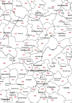 3-cijferige Postcodekaart Nederland 373