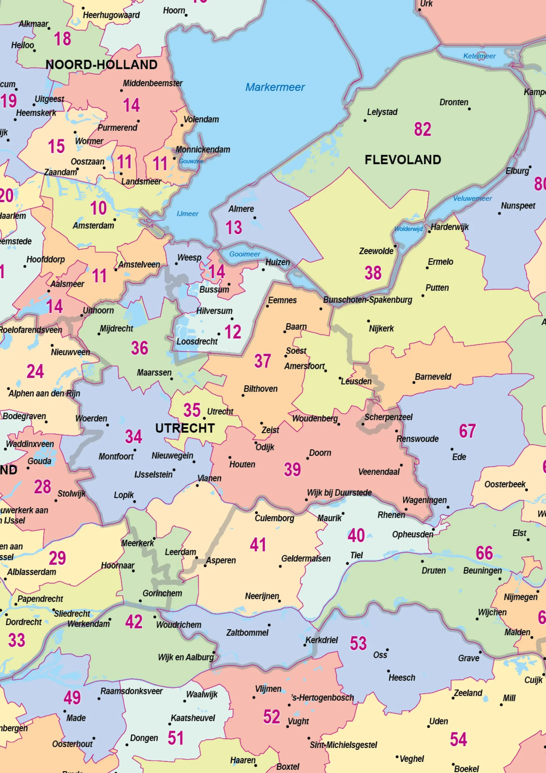 2-cijferige Postcodekaart Nederland 526