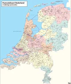 2-cijferige Postcodekaart Nederland 758