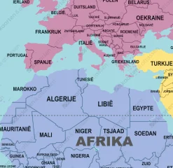 Continenten Wereldkaart 2059