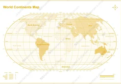 Decoratieve wereldkaart geel 2089