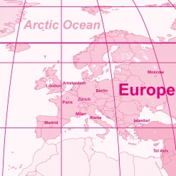 Decoratieve wereldkaart roze 2087