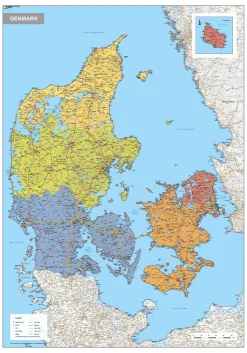 Denemarken Kaart Staatkundig 1586