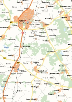 Drenthe Provinciekaart Staatkundig 1550