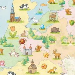 Dubbelzijdige Kinderkaart Nederland 1825
