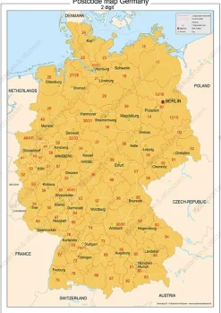 Duitsland 2-cijferige postcodekaart 81