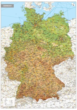 Duitsland Kaart Natuurkundig 1565