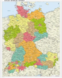 Duitsland-Oostenrijk-Zwitserland regiokaart 1328