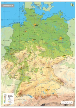 Duitsland Schoolkaart Natuurkundig 1661