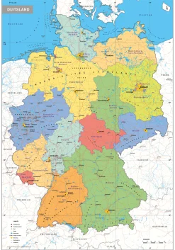 Duitsland Schoolkaart Staatkundig 1662