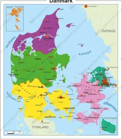 Eenvoudige kaart Denemarken 68