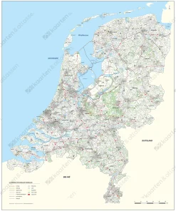 2- en 4-cijferige Postcodekaart Nederland 377
