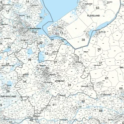 2- en 4-cijferige Postcodekaart Nederland 379