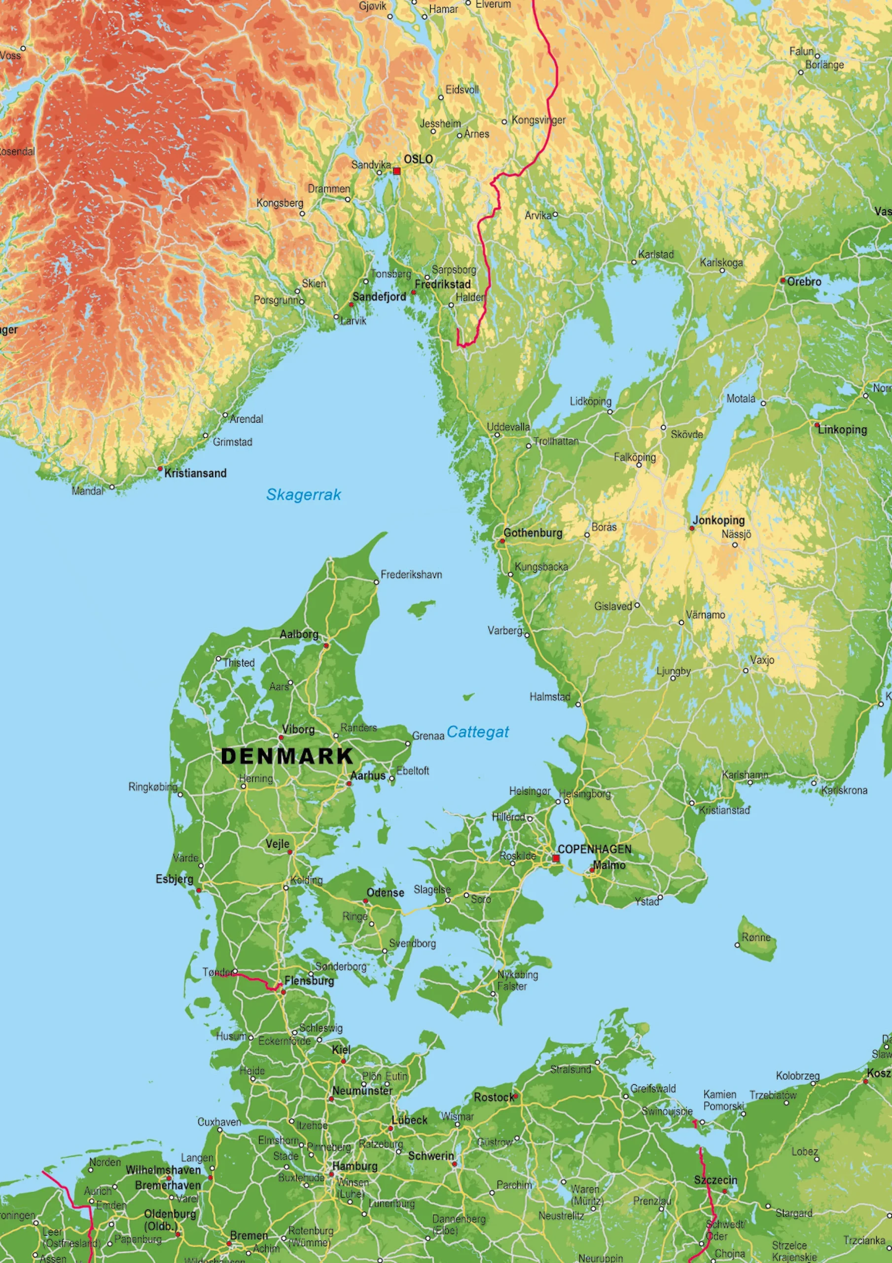 Europa Kaart Natuurkundig 1579