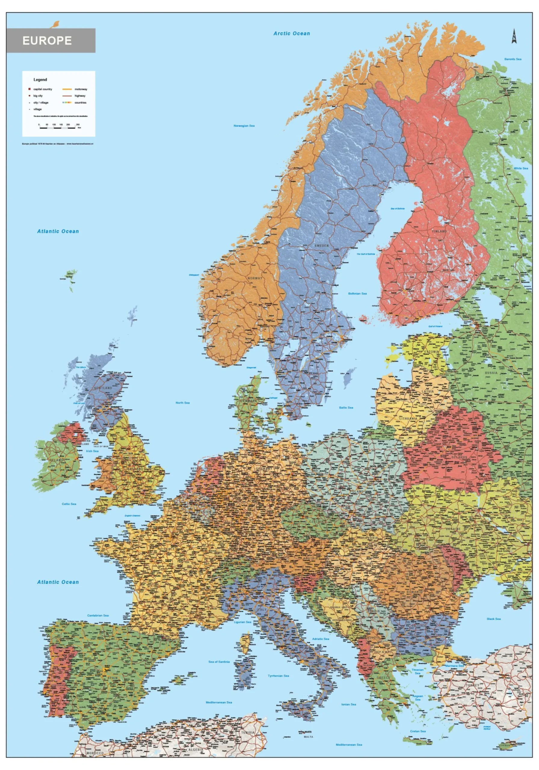 Europa Kaart Staatkundig 1578