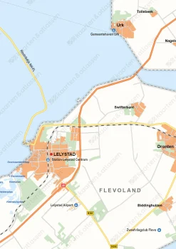 Flevoland Provinciekaart Staatkundig 1551