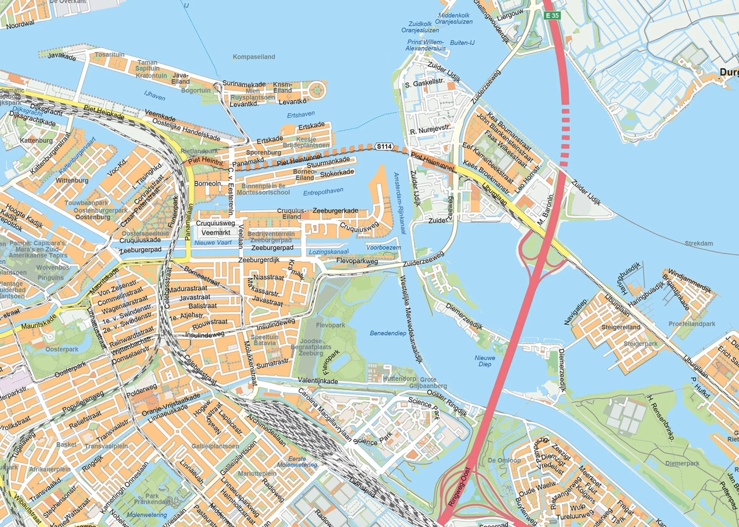 Gedetailleerde Kaart Groot Amsterdam 596
