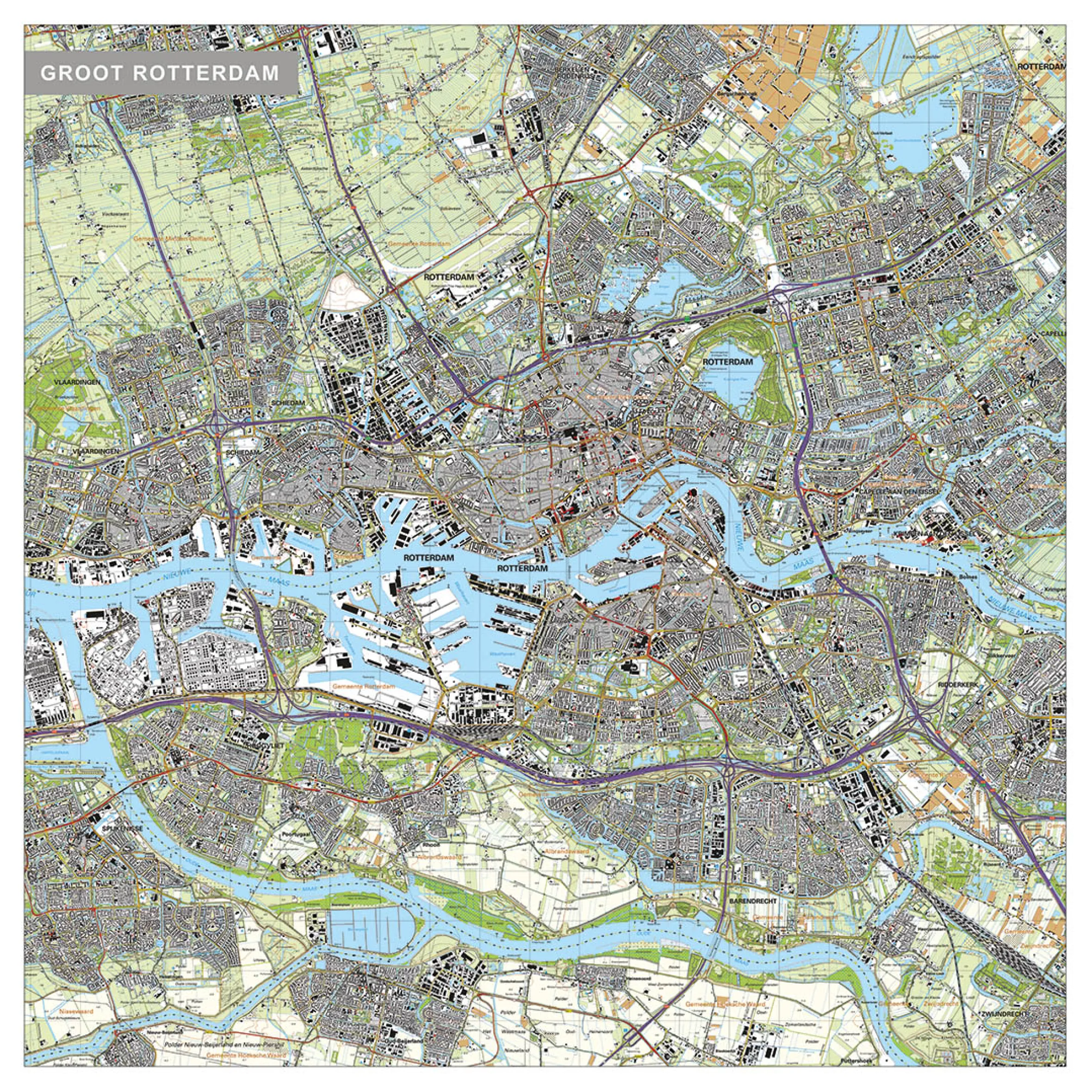Gedetailleerde Kaart Groot Rotterdam 1760