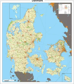Gedetailleerde kaart van Denemarken 2