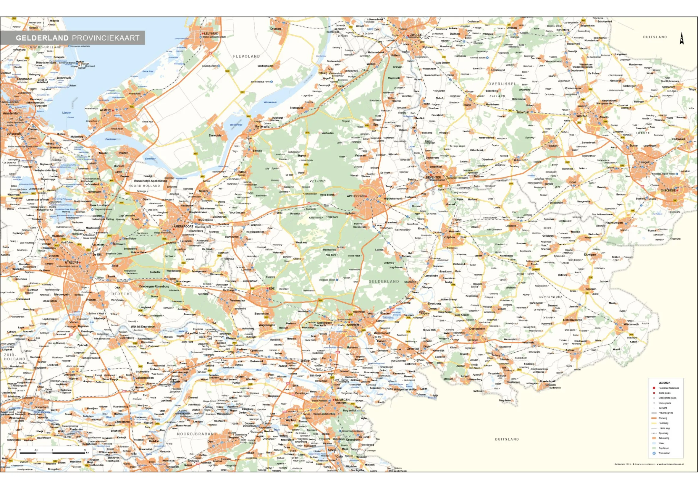 Gelderland Provinciekaart Staatkundig 1553