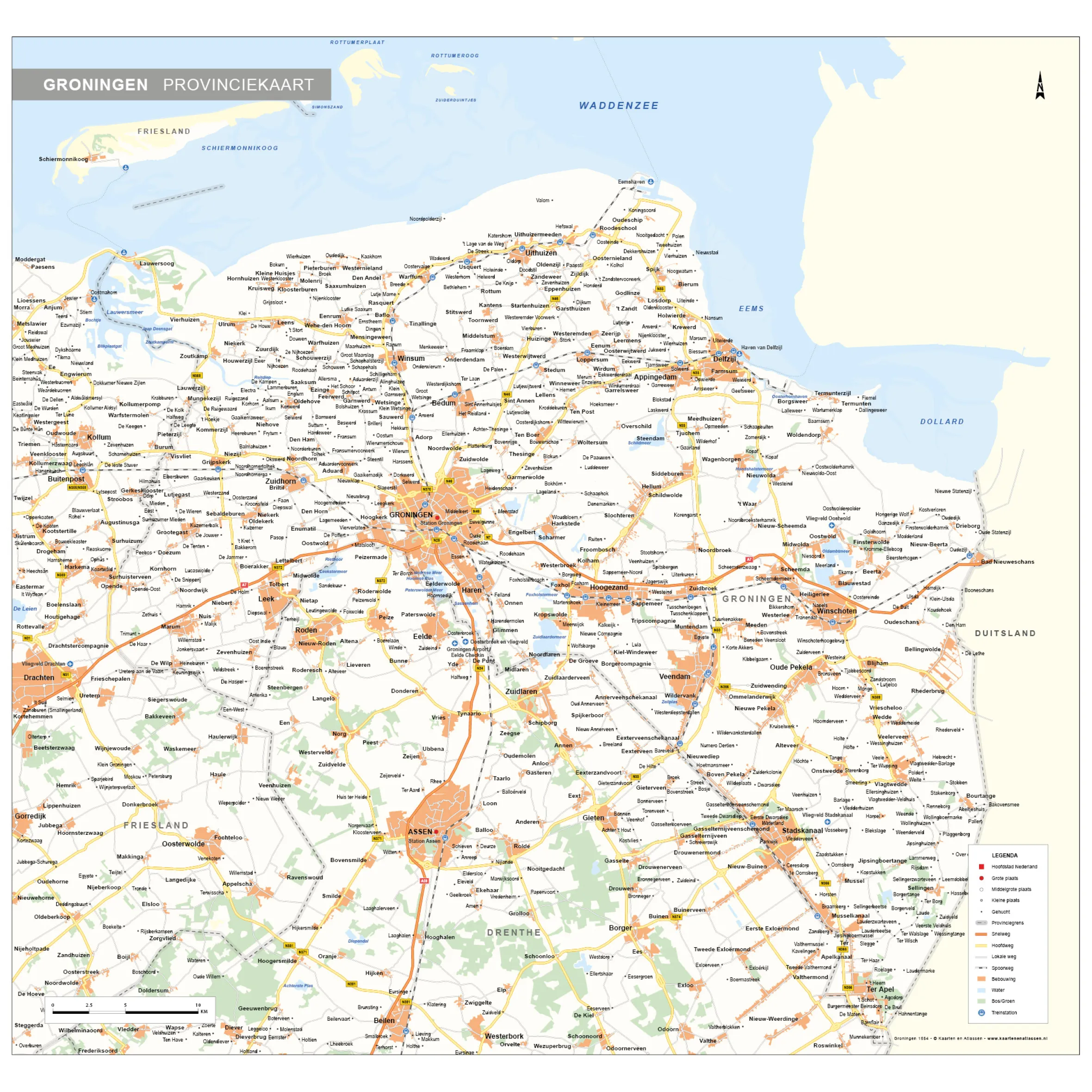 Groningen Provinciekaart Staatkundig 1554