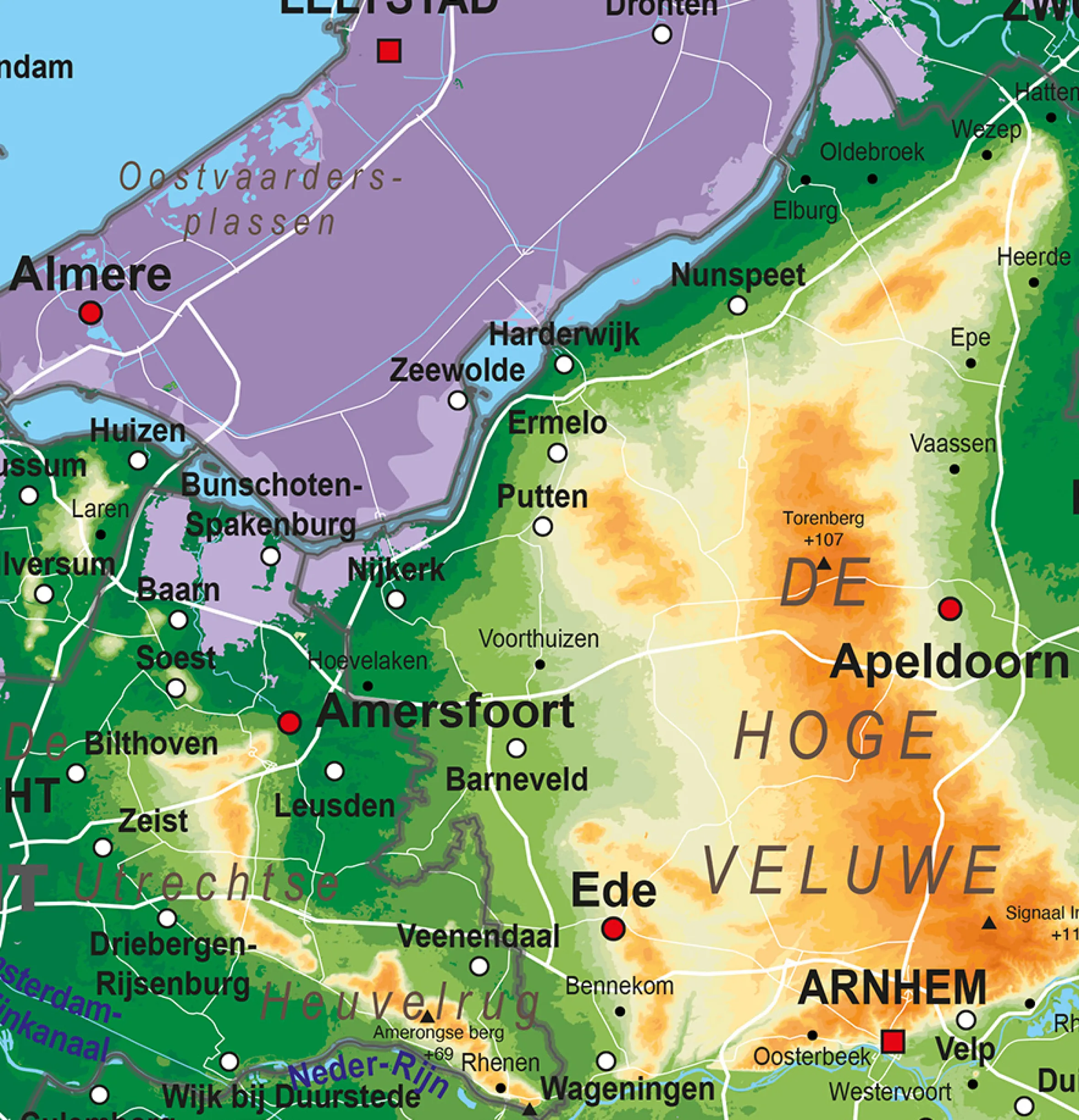 Informatieve natuurkundige kaart Nederland 1826