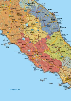 Italië Kaart Staatkundig 1580