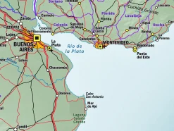 Kaart Argentinië, Chili en Uruguay 1704
