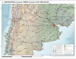 Kaart Argentinië, Chili en Uruguay 1704