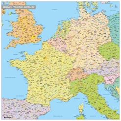 Kaart Benelux, Frankrijk en Duitsland 1790