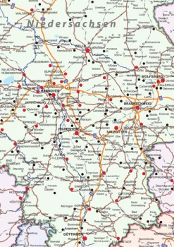 Kaart Duitsland met contouren 291