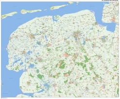 Kaart: Friesland, Groningen & Drenthe 1489