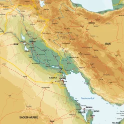 Kaart Iran natuurkundig 2056